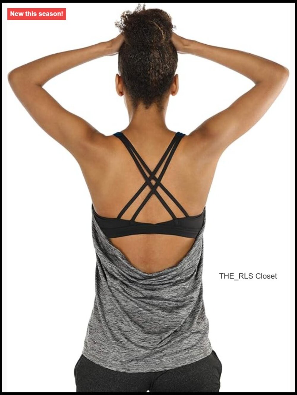 Strappy Back Tank Top With Built-In Removable Padded Sports Bra